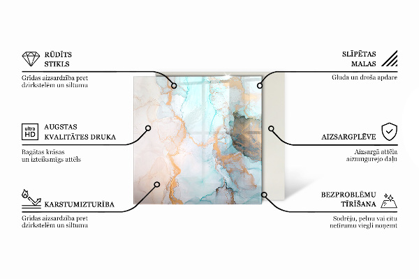 Négyzet alakú kandalló alátét Természetes kő minta