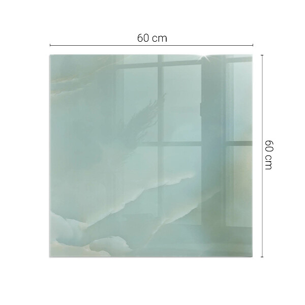 Négyzet alakú üveg kandalló alátét Finom márványminta