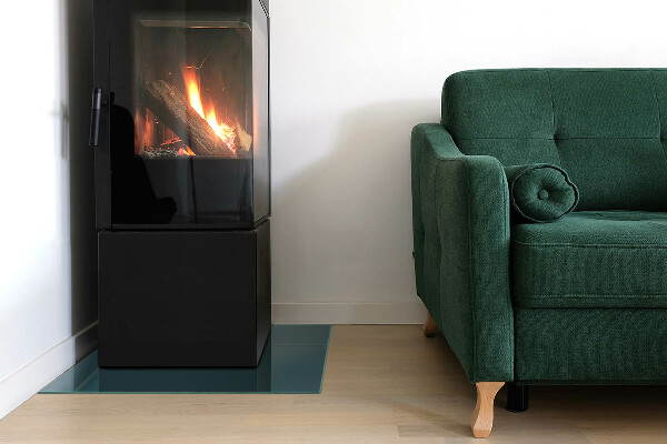 Négyzet alakú kandalló alátét üveg Tenger színe