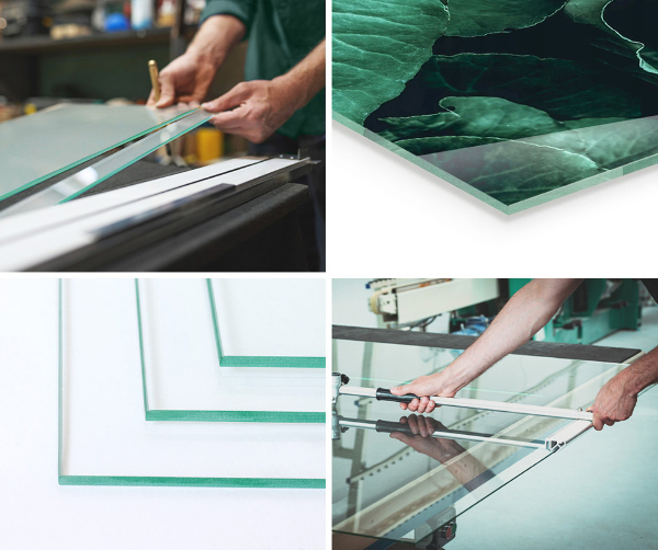 Négyzet alakú kandalló alátét üveg Szín Szürkészöld