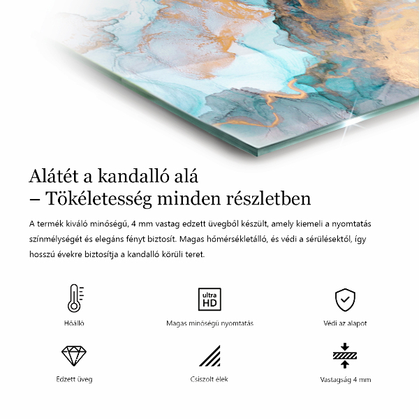 Négyzet alakú kandalló alátét Szín Fehér