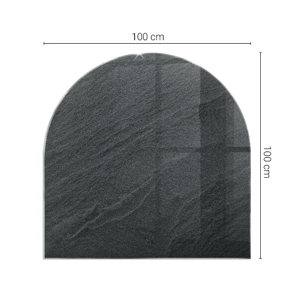 Félkör alakú kandalló alátét üveg Természetes kő textúra