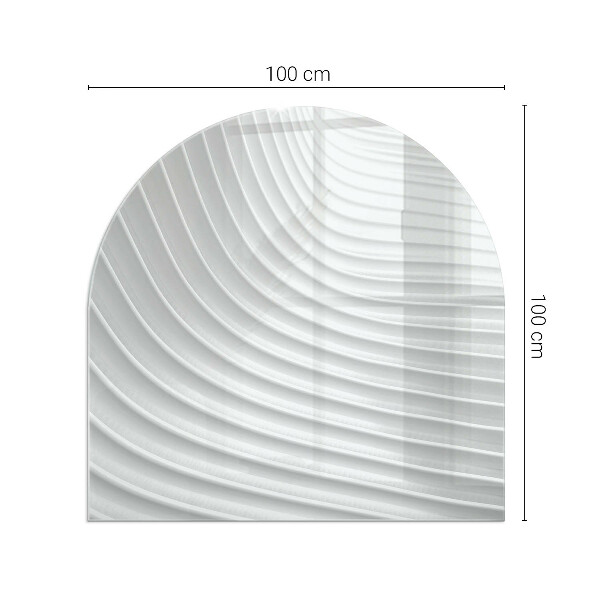 Félkör alakú kandalló alátét üveg Finom vonalak hullámai