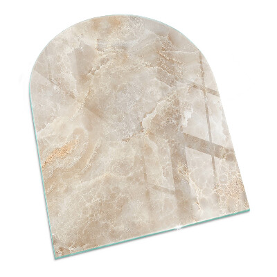 Félkör alakú kandalló alátét üveg Természetes kő minta