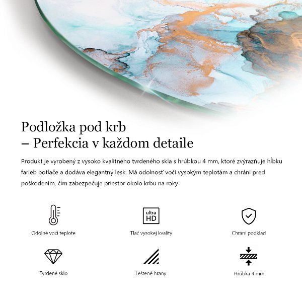 Félkör alakú üveg kandalló alátét Mozaik minták csempékben