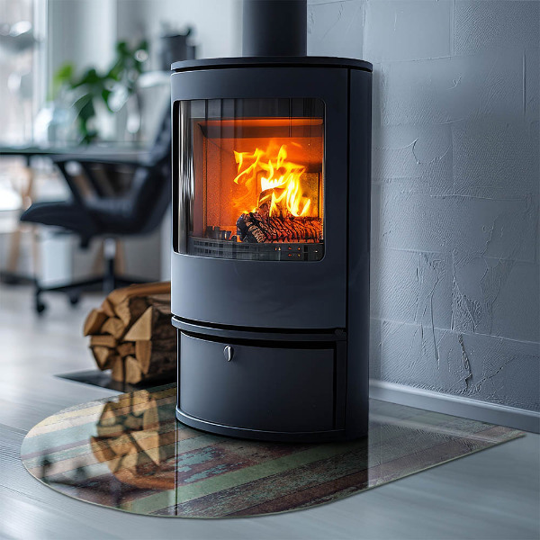 Félkör alakú kandalló alátét Különböző árnyalatú táblák