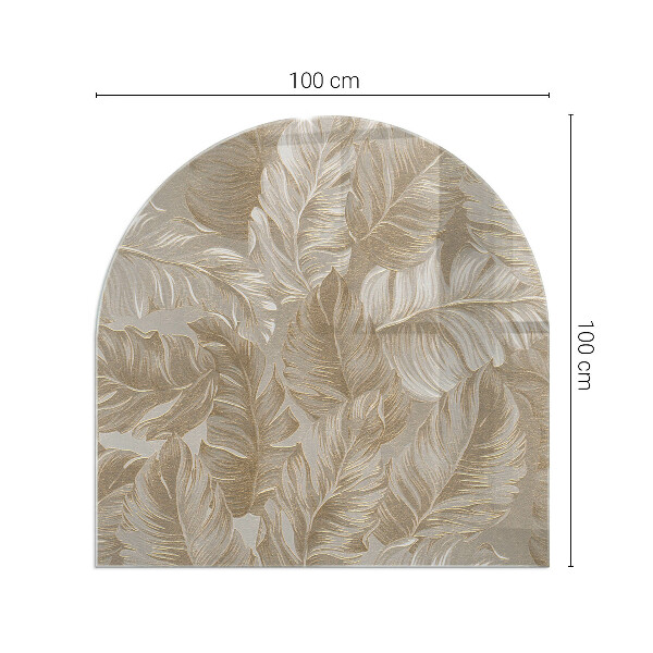 Félkör alakú kandalló alátét Levelek finom mintázatban