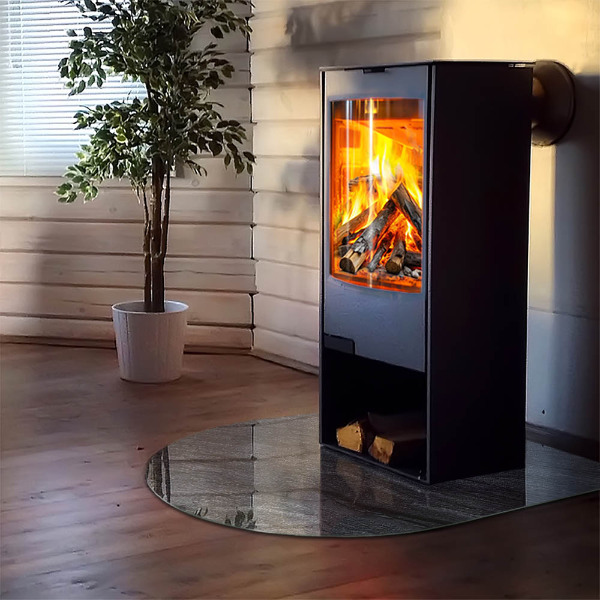 Félkör alakú üveg kandalló alátét Kő felületi textúra