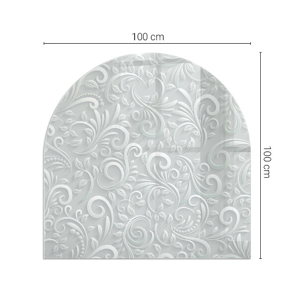 Félkör alakú kandalló alátét Elegáns növényi minta