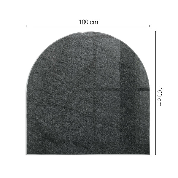 Félkör alakú kandalló alátét üveg Kő felületi textúra