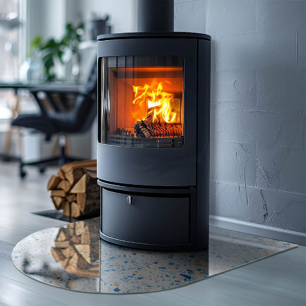 Félkör alakú kandalló alátét üveg Absztrakt textúra minta