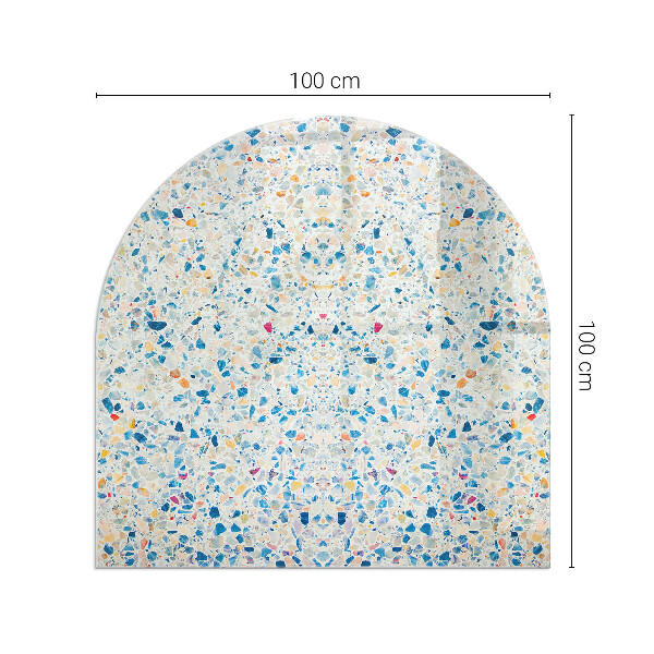 Félkör alakú kandalló alátét üveg Absztrakt textúra minta