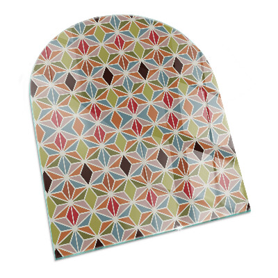 Félkör alakú kandalló alátét Sokszögű minták rácsban