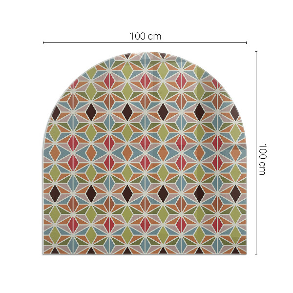 Félkör alakú kandalló alátét Sokszögű minták rácsban