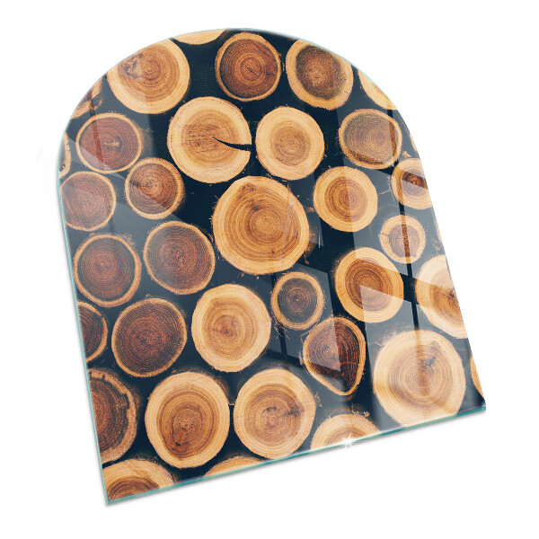 Félkör alakú kandalló alátét üveg Doboz vágott fával