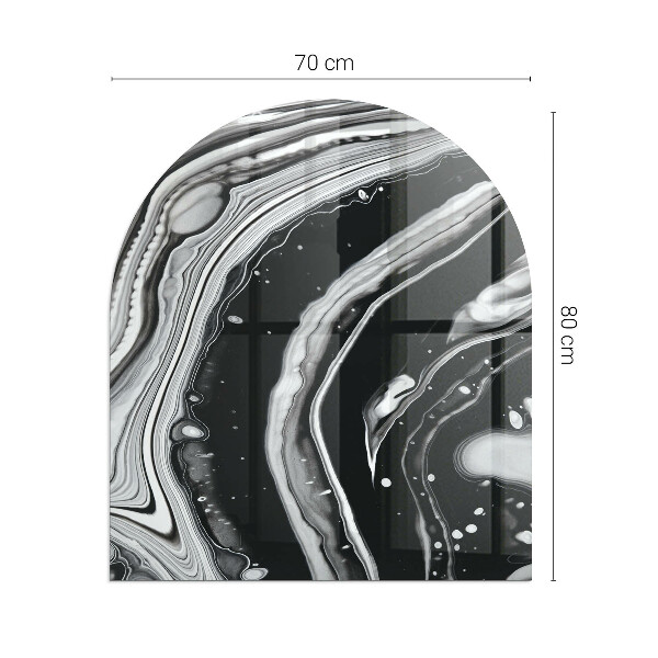 Félkör alakú üveg kandalló alátét Absztrakt hullámok és vonalak