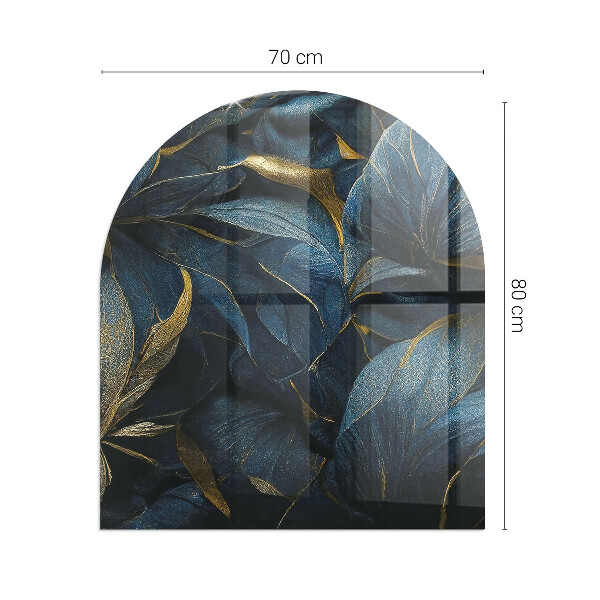 Félkör alakú kandalló alátét Elegáns textúrájú levelek