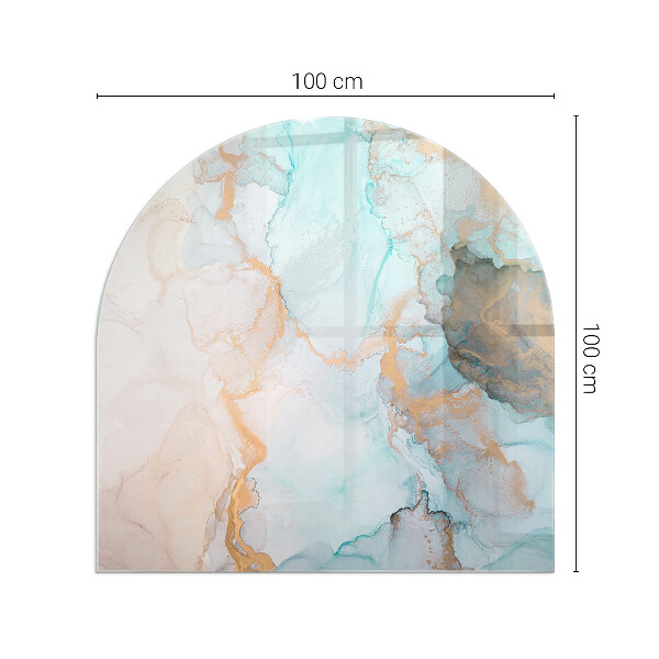 Félkör alakú üveg kandalló alátét Absztrakt folyadékminta