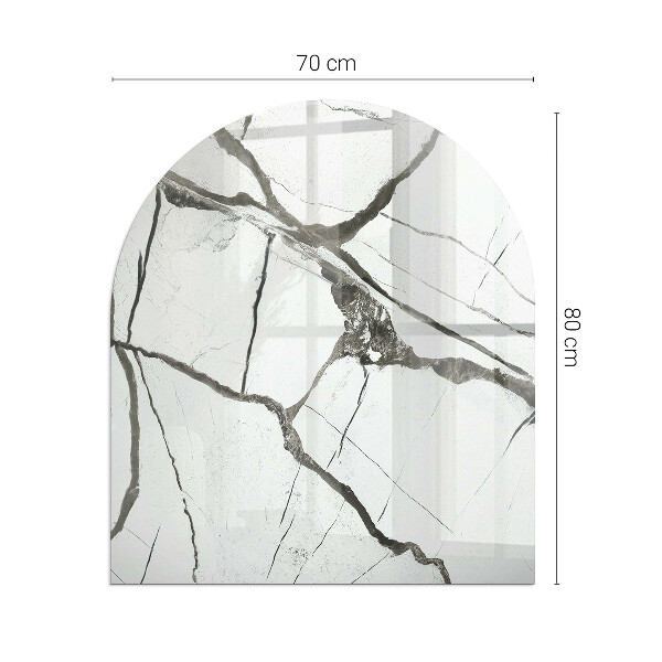 Félkör alakú kandalló alátét üveg Márvány véna minta