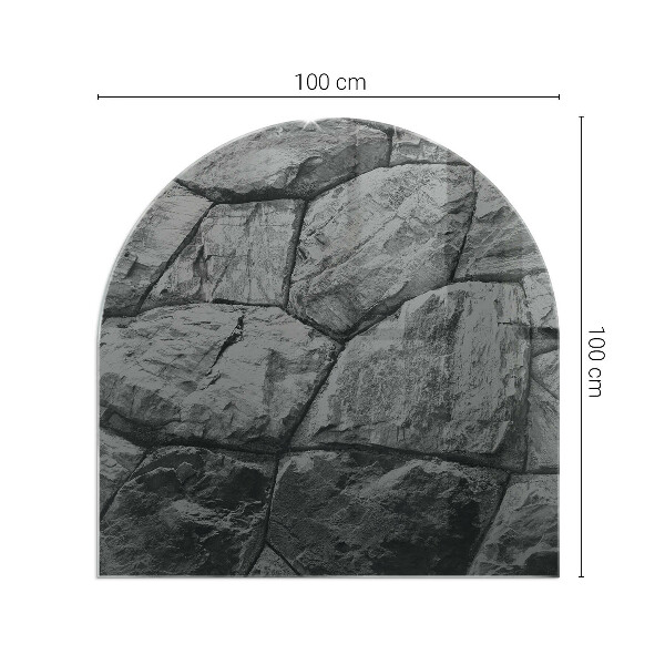 Félkör alakú kandalló alátét Természetes kő minta