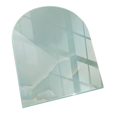 Félkör alakú üveg kandalló alátét Finom márványminta