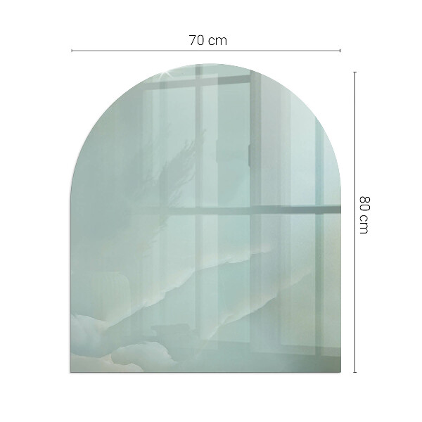 Félkör alakú üveg kandalló alátét Finom márványminta