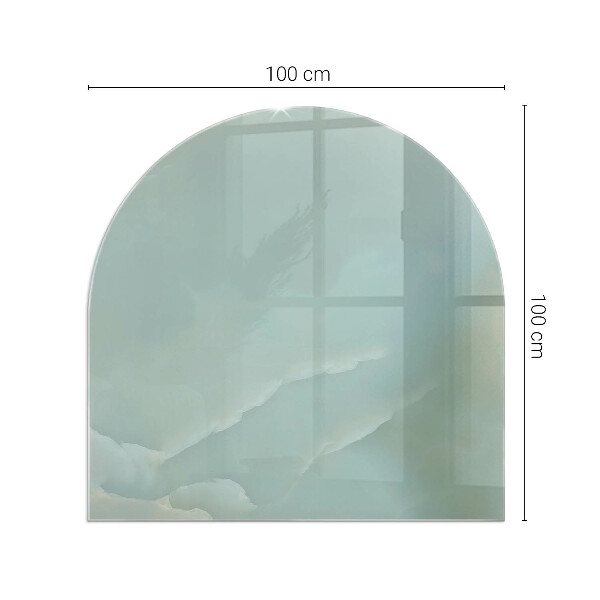 Félkör alakú üveg kandalló alátét Finom márványminta