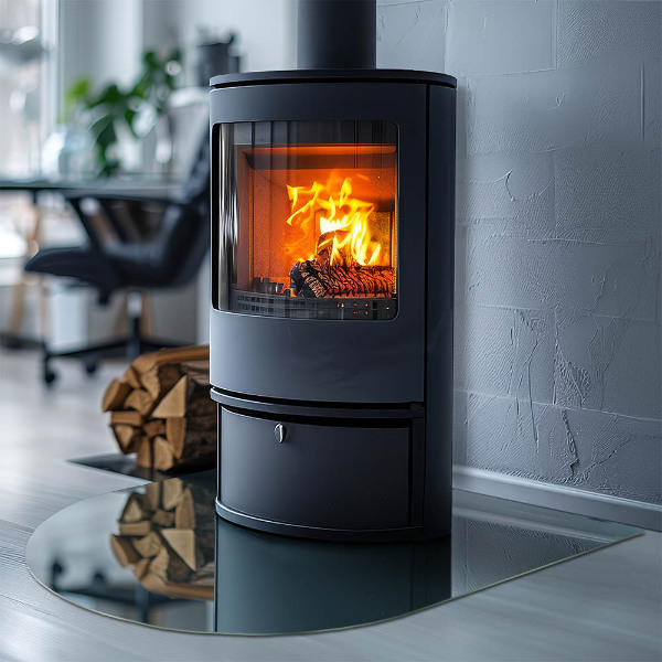 Félkör alakú kandalló alátét üveg Tenger színe