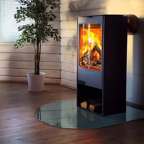 Félkör alakú kandalló alátét üveg Tenger színe