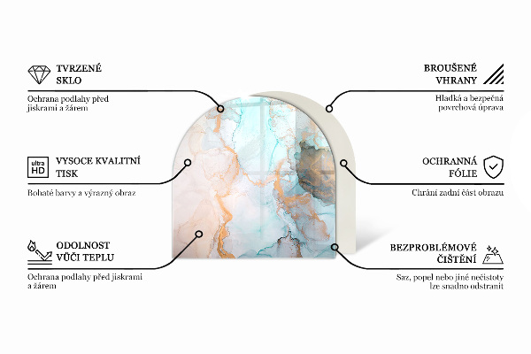 Félkör alakú kandalló alátét üveg Szín Barna