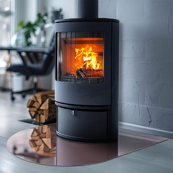 Félkör alakú üveg kandalló alátét Szín Rózsaszín