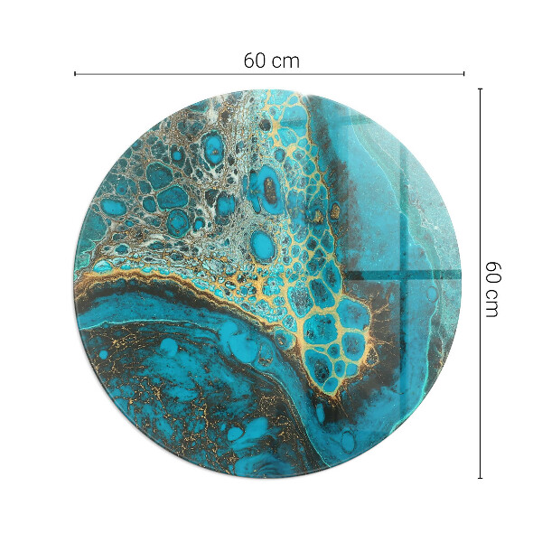 Kerek üveg kandalló alátét Absztrakt organikus minta