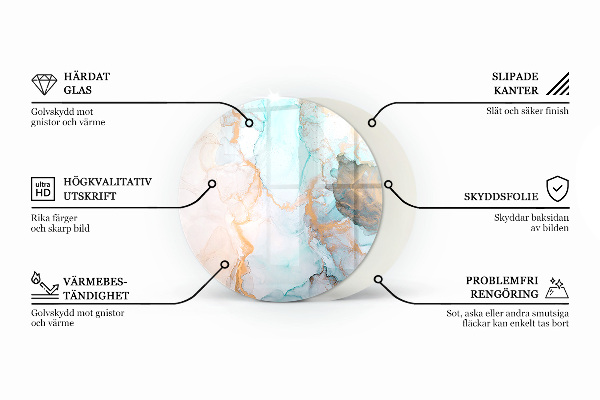 Kerek kandalló alátét Nyers felületi textúra