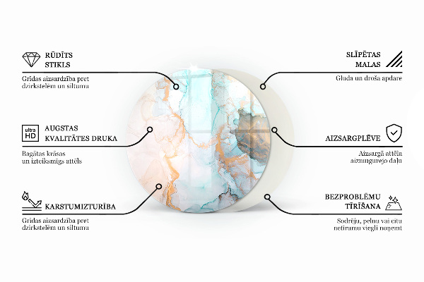 Kerek kandalló alátét üveg Rusztikus stílusú deszkák