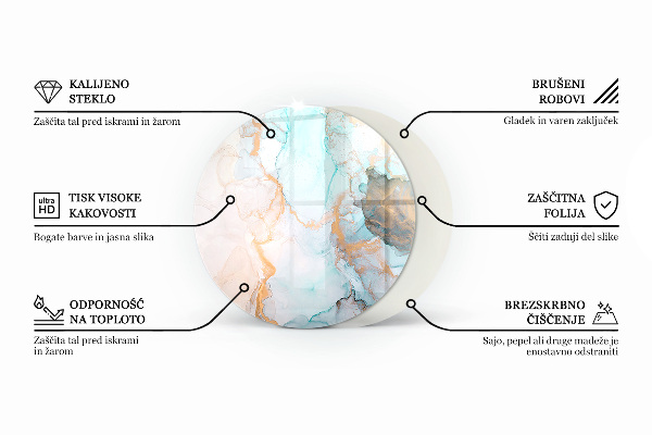 Kerek kandalló alátét üveg Rusztikus stílusú deszkák