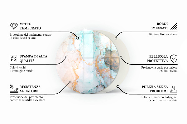 Kerek kandalló alátét 3D geometrikus minta