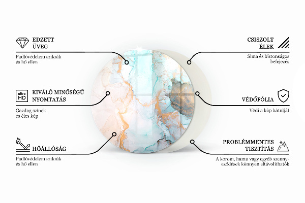 Kerek kandalló alátét Virágminta pillangókkal