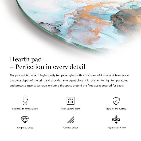 Kerek üveg kandalló alátét Szín Bézs