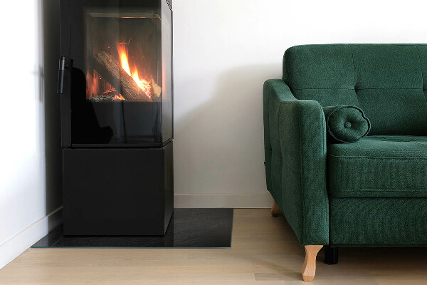 Téglalap alakú kandalló alátét üveg Természetes kő textúra