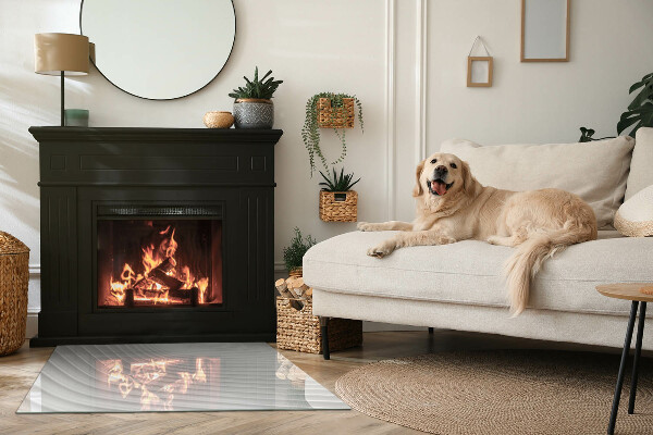 Téglalap alakú kandalló alátét üveg Finom vonalak hullámai