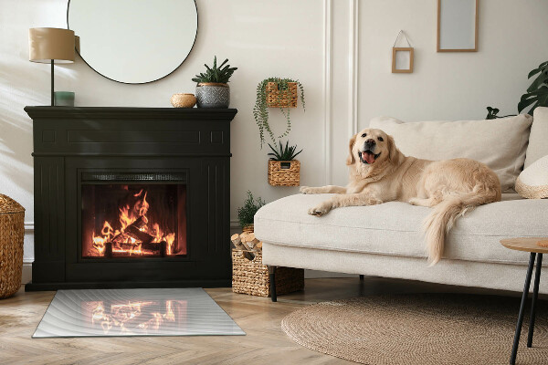 Téglalap alakú kandalló alátét üveg Finom vonalak hullámai