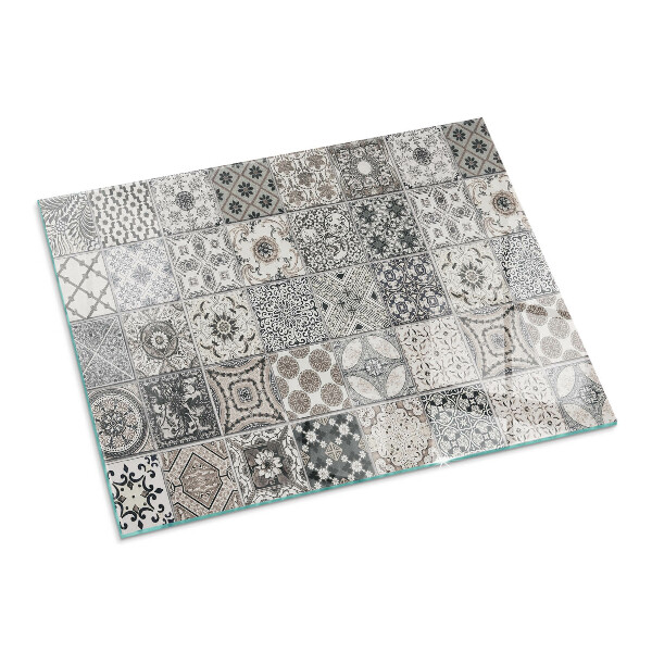 Téglalap alakú üveg kandalló alátét Dekoratív csempe minták