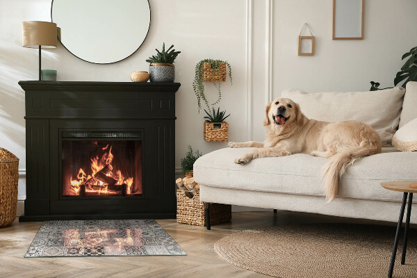 Téglalap alakú üveg kandalló alátét Dekoratív csempe minták