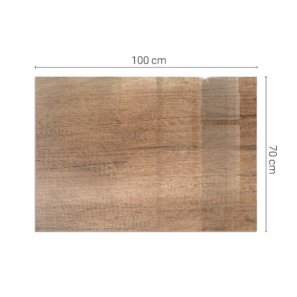 Téglalap alakú kandalló alátét üveg Természetes fa minta