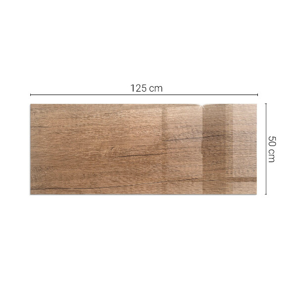 Téglalap alakú kandalló alátét üveg Természetes fa minta