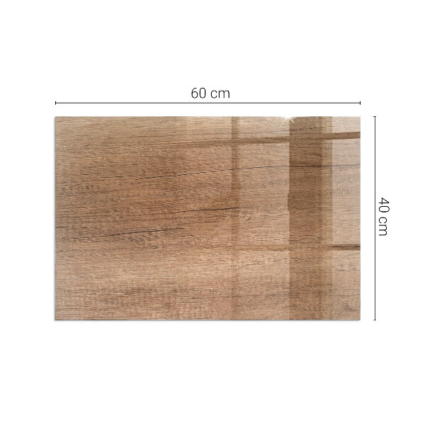 Téglalap alakú kandalló alátét üveg Természetes fa minta