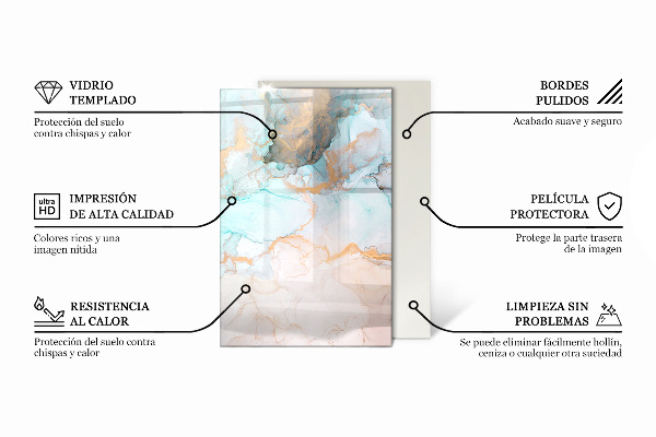 Téglalap alakú kandalló alátét Beton textúra hatással