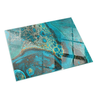 Téglalap alakú üveg kandalló alátét Absztrakt organikus minta