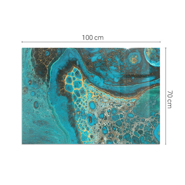 Téglalap alakú üveg kandalló alátét Absztrakt organikus minta