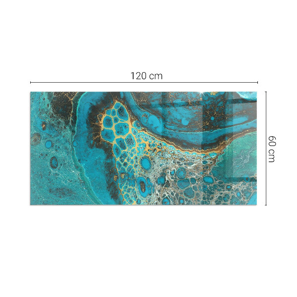 Téglalap alakú üveg kandalló alátét Absztrakt organikus minta